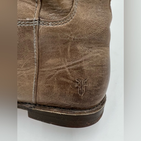 Frye “Paige” taupe tall motorcycle boots - Picture 7 of 8